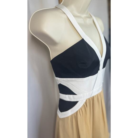 Jay Godfrey Colorblock Halter Dress - Size 4 - Picture 8 of 13